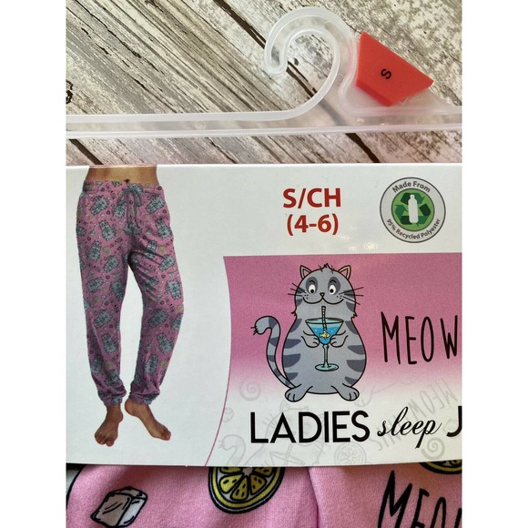 Meowtinis Ladies Sleep Jogger Pant Cat SZ S / 4-6 - Picture 8 of 9